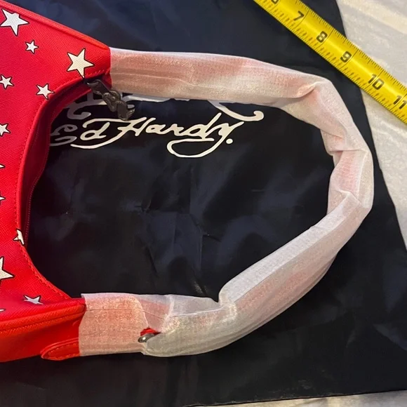 Ed Hardy Red and White Star Shoulder Bag - Picture 9 of 12